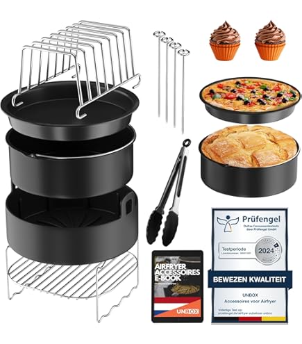 GINOYA 18cm Silikonform für Ninja Heißluftfritteuse Max Pro 4.7L AF140EU, 2 Quadratische Zuschnitte Zubehör für Philips HD9270 COSORI 4,7L/5,5L Luftfritiermaschine(Außen: 22cm