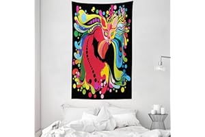 ABAKUHAUS Psychédélique Tapisserie, futuriste Arc-en-, Technologie numérique la Plus Moderne, 140 x 230 cm, Multicolore