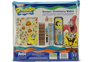 BLUE SKY STUDIOS SpongeBob Squarepants Set de Escritura de Bob Esponja, Set de Escritura de 11 Piezas con bolígrafos, Gomas de borrar, Regla y demás, Idea de Regalo Ideal para Todos los Fans de Bob Esponja