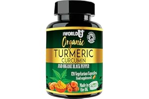 THE WORLD IN U Ultra Pure Organic Turmeric Curcumin and Organic Black Pepper Capsules High Strength Food Supplement 120 Veg Capsules Soil Association Organic Certified and Vegetarian Society Approved - Made in UK