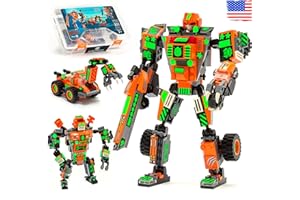 Jitterygit Mech Robot Super Hero Action Figure Xmas Gift Toy Set, Best STEM Building Creative Bricks For Kids Age 7+