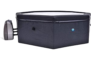 JUNG Octopus Design Whirlpool achteck, Halbstarre Gewebe Struktur-ohne Luft, 5 Personen SPA, beheizter Pool Outdoor & Indoor, Ø193cm, 1000L Fassung