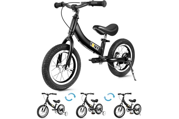 YBIKE 2 in 1 Draisienne, Fonction Double Usage Velo Enfant, Convient Aux Enfants De 1 à 7 Ans, 12,14,16 Pouces avec Frein, Pédale, Théorie De L'entraînement
