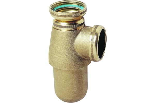 Wirquin SL501C Siphon d'évier classique ⌀40 mm en laiton réglable en hauteur, blanc