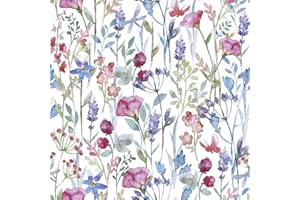 Abyssaly Carta da Parati Adesiva Muro Floreale Bianco, Carta Adesiva per Mobili 44cm X 300cm, Pellicola Adesiva per Mobili Decorativi Impermeabile Camera da Letto Bagno Armadio Tavolo PVC