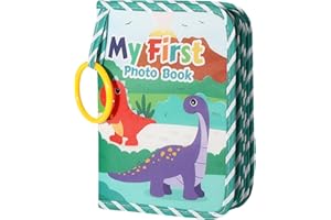 VARKAGE Baby Photo Album Fabric, Photo Book Baby Fabric, Baby Photo Album, Soft Fabric Photo Book for Newborns, Toddlers and Children, My First Photo Book for Family Newborns (Dinosaur)