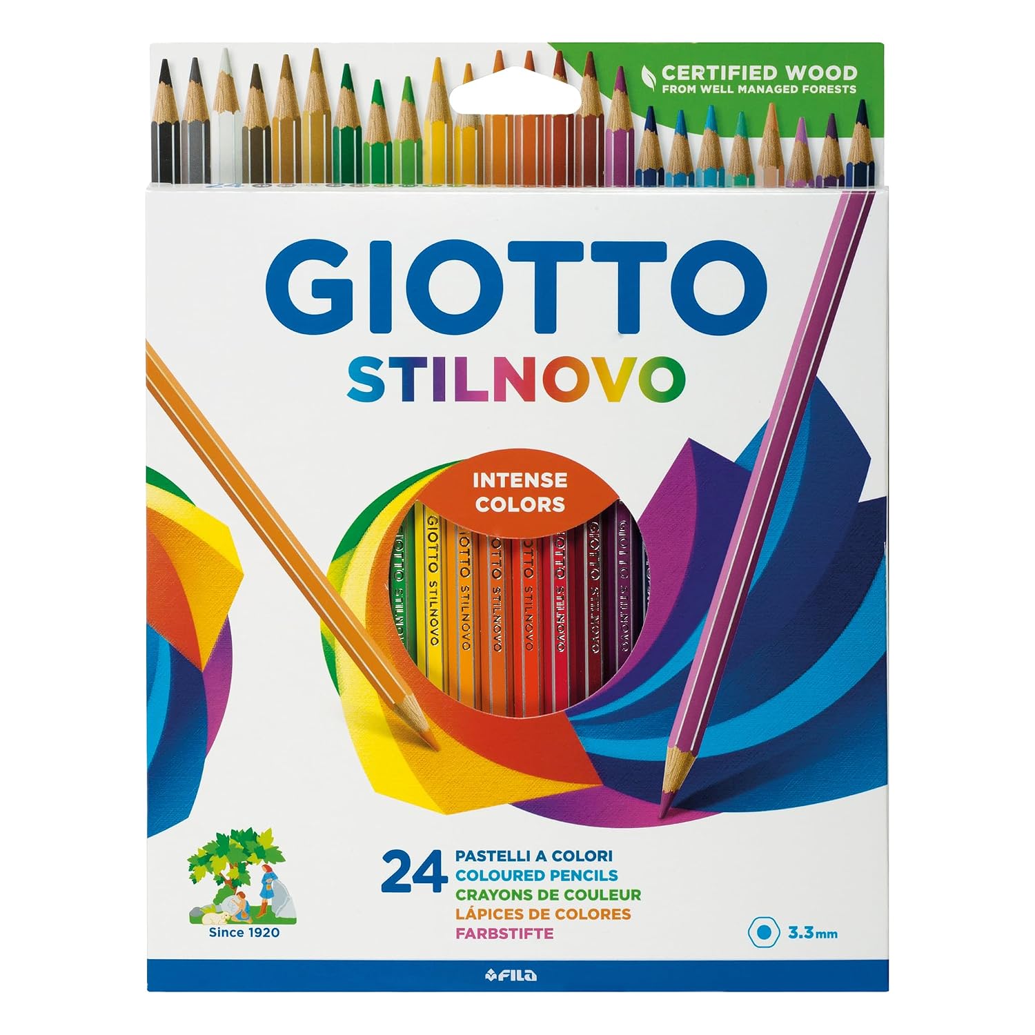 Giotto Stilnovo Pastelli Colorati In Astuccio 36 Colori, Multicolore, 13 X 1.6 X 22 Cm