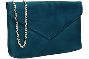 SwankySwans Rosa Faux Suede Slim Envelope Clutch Bag
