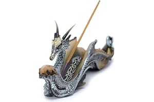 Puckator Shimmering Dragon Incense Holder - Zen Meditation Gifts - Incense Holders For Sticks - Spiritual Gifts - Incense Burner - Dragon Gifts For Men And Women - Fantasy Ashcatcher - Resin