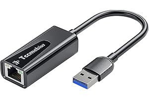 Tccmebius Adaptador Ethernet USB, USB 3.0 a 10/100/1000 Gigabit Ethernet LAN Adaptador de Red Compatible con Nintendo, MacBook, Surface Pro, Notebook PC con Windows7/8/10, XP, Vista, Mac (TCC-S30A)