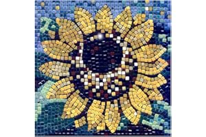 ALEA MOSAIC Construisez une Véritable Mosaïque avec Notre Kit DIY pour Adultes, Carré de 20cm Tournesol