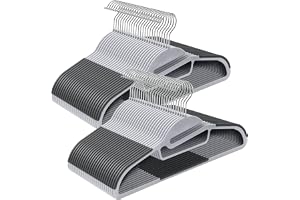 SONGMICS 50-pack klädhängare, kostymhängare i premiumkvalitet, kraftig, S-formad öppning, halkfri, hållbar, 0,5 cm tjock, pla