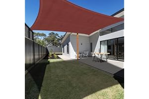 Ankuka Voile d'ombrage Rectangulaire 2x3M Rouge Brique, Auvent Imperméable UV Protection pour Jardin Terrasse Extérieur Patio Piscine avec Corde Libre