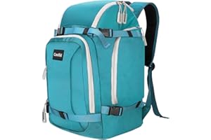 Coolfel Borsa per Scarponi da Sci con Scomparto per Casco, 50L Zaino da Sci Snowboard Pattini a Rotelle, Borsa da Sci Impermeabile per Casco, Giacca, Occhiali, Guanti