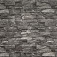 Barebeauty 3D Brick Wallpaper PE Foam self Adhesive Brick Design Wall Stickers/DIY Wallpaper for Home Hotel Living Room Bedroom Cafe Deco (70 x 77 cm, White) () (Black)