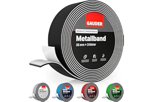 GAUDER Metallband selbstklebend schwarz I Magnethaftband ideal für Tonies®-Figuren & -Regale I Magnetband für Magnete | Ferroband I Eisenband (3 m)