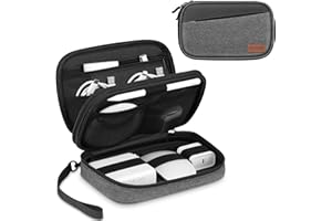 FINPAC Borsa per cavi, borsa elettronica, a doppio strato, accessori tecnici, organizer per disco rigido per MacBook, adattatore, mouse, cavo, hub, power bank, chiavetta USB, alimentatore