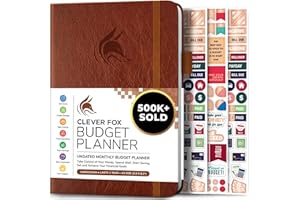 Planificador de presupuesto Clever Fox - Cuaderno de seguimiento de gastos. Diario de presupuesto mensual, planificador de finanzas y libro de cuentas para tomar el control de su dinero - Marrón