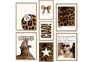 ag.art deco® 7-pack Posterset Leopardmönstrade Modeväggkonst Väggdekoration