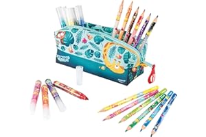Maped Trousse Jungle Fever avec 12 feutres + 12 crayons - Créativité et couleur dans votre matériel scolaire - Espace efficace