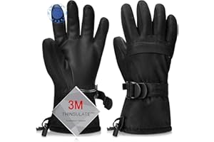 Odtmger Guantes Esqui, Guantes de Nieve Los Más Calientes, Impermeables y Respirables para Clima Frío, Adecuados para Hombre y Mujer Igualmente, para Actividades al Aire Libre Entre Padres e Hijos