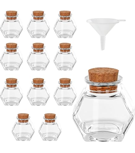 12 Stück Mini Glasflaschen 40ml Mit Korken - Leere Fläschchen Für DIY