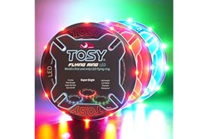 TOSY Flying Ring - 12 LEDs, Super Bright, Lost Mode, Auto Light Up, Camping Essentials for Kids/Teens/Boy/Girl, Safe & Soft, Waterproof, Pool/Beach Games, Lightweight Toy