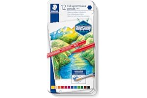 STAEDTLER 14610G M12 Design Journey. Caja metálica con 12 lápices acuarelables de colores surtidos.