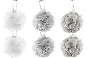 Lifeforce Lot de 6 Éponges en Maille de Qualité pour la Douche Fleurs de Douche, Bain De Mousse Loofahs Brosse À Nettoyer Pour Femmes Hommes Exfolier La Peau Nettoyer La Peau Apaisante, Belles Couleur