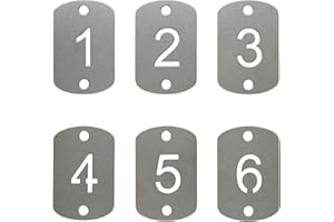 StayMax: Rechteckige, ausgehöhlte Edelstahl-Nummernschilder (1-25, 25 Stück)