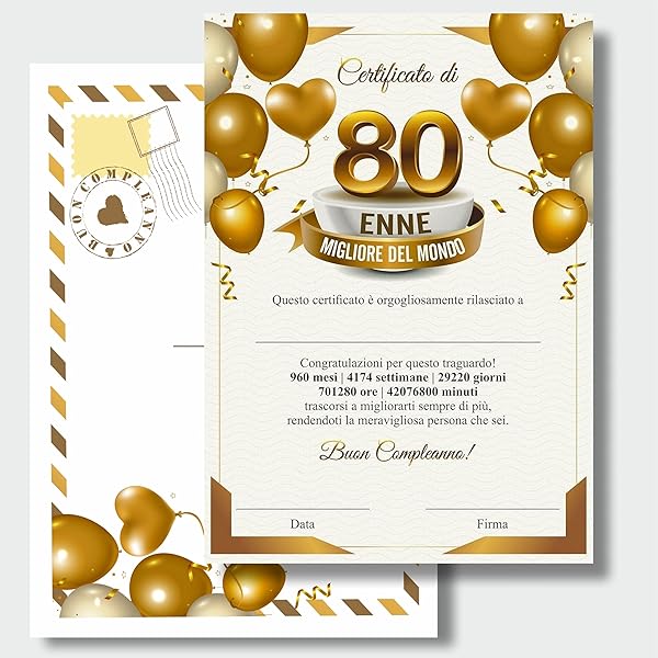 Buon Compleanno 80 Anni: Il libro d'oro dei miei 80 anni - 21x21cm - Un libro degli ospiti per il compleanno con 100 pagine per le auguri di ... dorati su