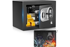 Ambesty 5L Safe Tresor MöBeltresor Klein mit Feuerfest Wasserdicht Geldtasche, Kleiner Tresor für Zuhause mit Zahlenschloss,Wandtresor für Bargeld Medikamente Schmuck, 23×17×17 cm