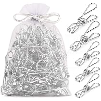 uikios 20 mollette in acciaio inox, clip in metallo per lavanderia e calzini, pratico gancio di bloccaggio per lenzuola e indumenti