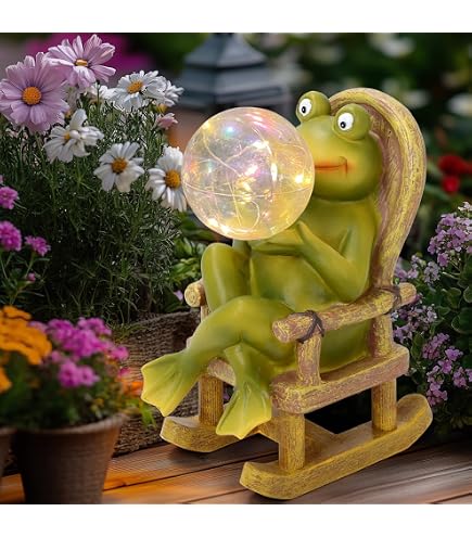 MHLLGN – Statues Solaires De Jardin Grenouilles – Déco Extérieure Qui S'allume La Nuit