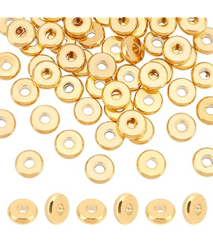 30 Distanziatori Per Perline In Acciaio Inox 8 Mm - Foro Grande, Lisci, Non Catturano I Capelli