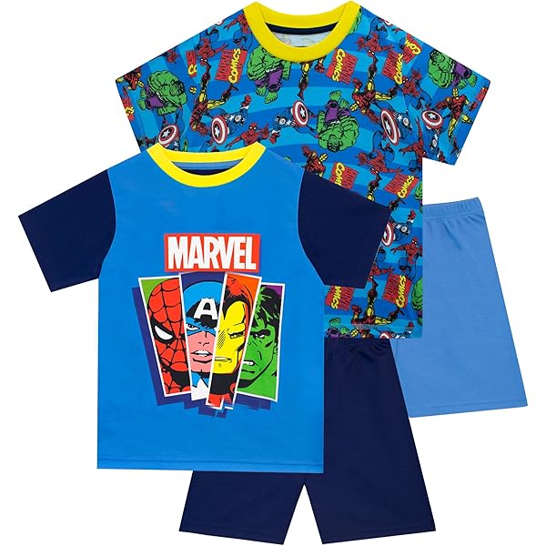 Lot De 2 Débardeurs Marvel Avengers Pour Garçon - Imprimés Captain America, Thor, Iron Man - Taille 2T à 7