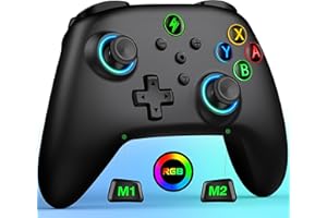 ALEEMTRY Controller per Switch, Controller Switch con Joystick RGB/Pulsanti Programmabili e Sincronizzati/1000 mAh, Switch Controller per Switch/Lite/OLED, Compatibile con Android/iOS/PC