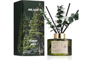 Airkeep Raumduft mit 8 Duftstäbchen 200ml, Forest Mist Langanhaltend Duft, Lufterfrischer für Zuhause, Deko für Badezimmer, Schlafzimmer, Wohnzimmer