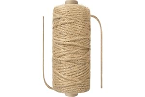 NorthPada 3 mm x 50 Meters Natural Sisal Hemp Rope Heavy Duty Thick Twine for Cat Scratcher Post Tree, Garden, Binding, Crafts Packing Material