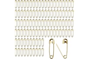 SZCXDKJ 100 spille di sicurezza – Mini spille da 18 mm in ottone metallo per cucito, arte artigianale, taglia piccola (oro)