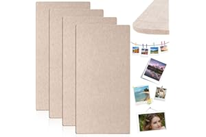 FOGARI Lot de 4 tableaux d'affichage en feutre - Tableau d'affichage autocollant - 43 x 20 cm - Tableau mémo - Tableau d'affichage bulletin - Décoration murale pour bureau, cuisine, photos, mémos, camel