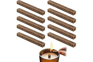DGUSO Dauerdocht, 10 Stück Dauerdocht für Kerzenfresser, Dauerdocht für Wachsfresser Hergestellt aus einer Mischung aus Holzspänen und Wachs, Sind Kompakt und Tragbar, Leicht Entzündbar, Brennen Lange
