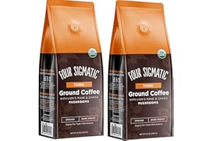 FOUR SIGMA FOODS Four Sigma Mushroom kawa mielona z grzywą lwa, think, ciemna palona, 340 g, opakowanie 2 szt