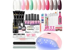 ‎COSCELIA COSCELIA Gelnagelset Starterset Komplett 8 Farben Gel Nägel mit 36W UV/LED Nagellampe Slip Solution Poly Nail gel Set mit 4 Farben Poly Nagel Gel Elektrische Nagelfräser Gel Nagellack Starterset