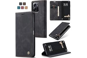 owlhold Coque Xiaomi Redmi Note 12 4G Housse [Pas pour 5G] en Cuir PU Premium Fentes Cartes Etui Pochette de Portefeuille avec Fonction Support Case à Rabat Housse Xiaomi Redmi Note 12 4G -Noir