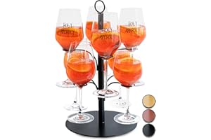 ‎SPRITZUPYOURLIFE SpritzUpYourLife Getränke Tower ohne Montage - Aperol Ständer für 8 Gläser - lustige JGA Deko & Aperol Geschenk - Cocktail Tower für Sarti Rosa Aperitif (schwarz)