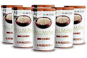 Palmini Rice | Low-Carb, Low-Calorie Hearts of Palm Rice | Keto, Gluten Free, Vegan, Non-GMO | As seen on Shark Tank |(12 Ounce Pouch - Pack of 6)