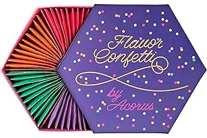 ACORUS - Assortiment Thé à Saveur de Confettis, Coffret Cadeau Boite a The Naturelles, Coffret Cadeau Femme et Homme - Célébrez avec 6 Saveurs Différentes, 60 Sachet de Thé