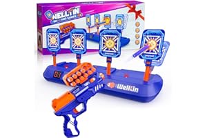 Welltin Digital Shooting Targets with Toy Gun, Electronic Scoring Auto Reset 4 Targets, Shooting Games Toys for 6, 7, 8, 9, 10+ Years Old Boys Girls, Halloween for 6-12 Years Old Boys