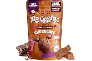 Star Candies Freeze Dried Ice Cream Chocolate - No Melting Freeze Dried Sweets - Crunchy Camping Food - Premium Astronaut Ice Cream loved by Kids and Adults - Space Food, Gift (50 g, 1 pack)